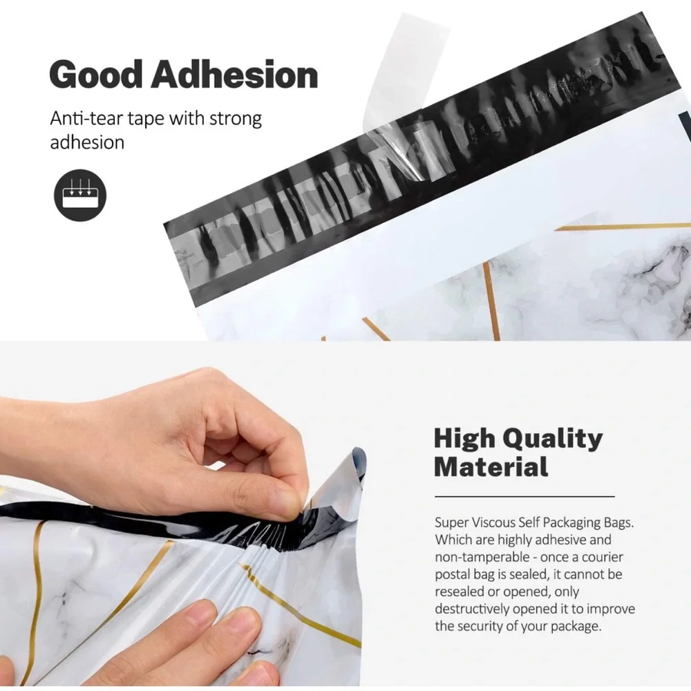 25 10X13 Poly Mailers Thank You Marble Shipping Envelopes Bags PRICE IS FIRM - Picture 11 of 11